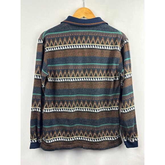 Vintage Arizona Jean Co. Womens Small Geometric Long Sleeve Polo Shirt - Picture 5 of 5
